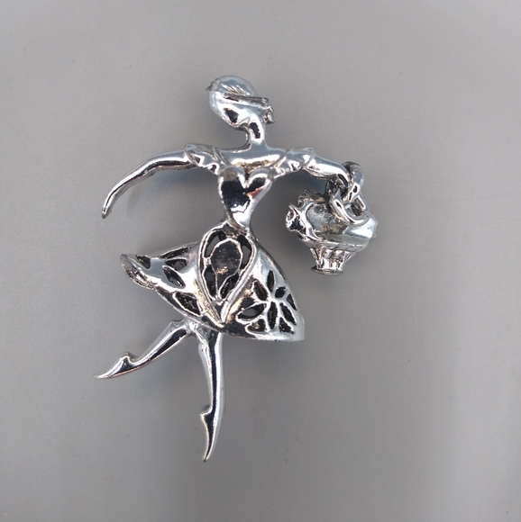 Walter Lampl Jewelry - Walter Lampl Ballerina Basket Brooch Vintage 1940s